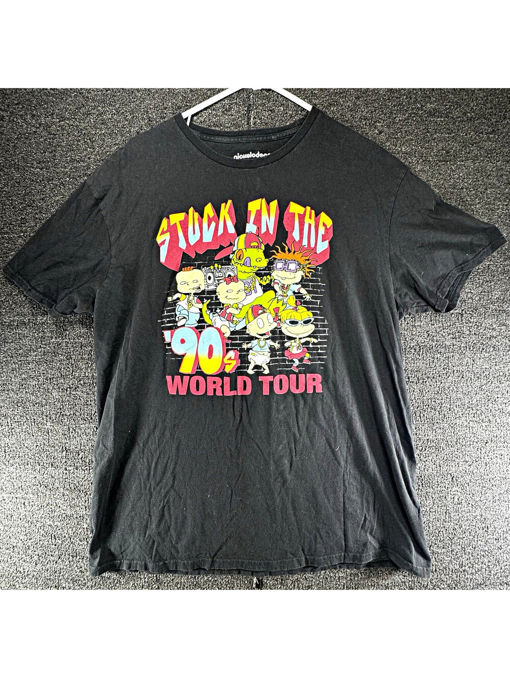Nickelodeon Rugrats Stuck in the 90s Tour Reptar Graphic Tee Black XL